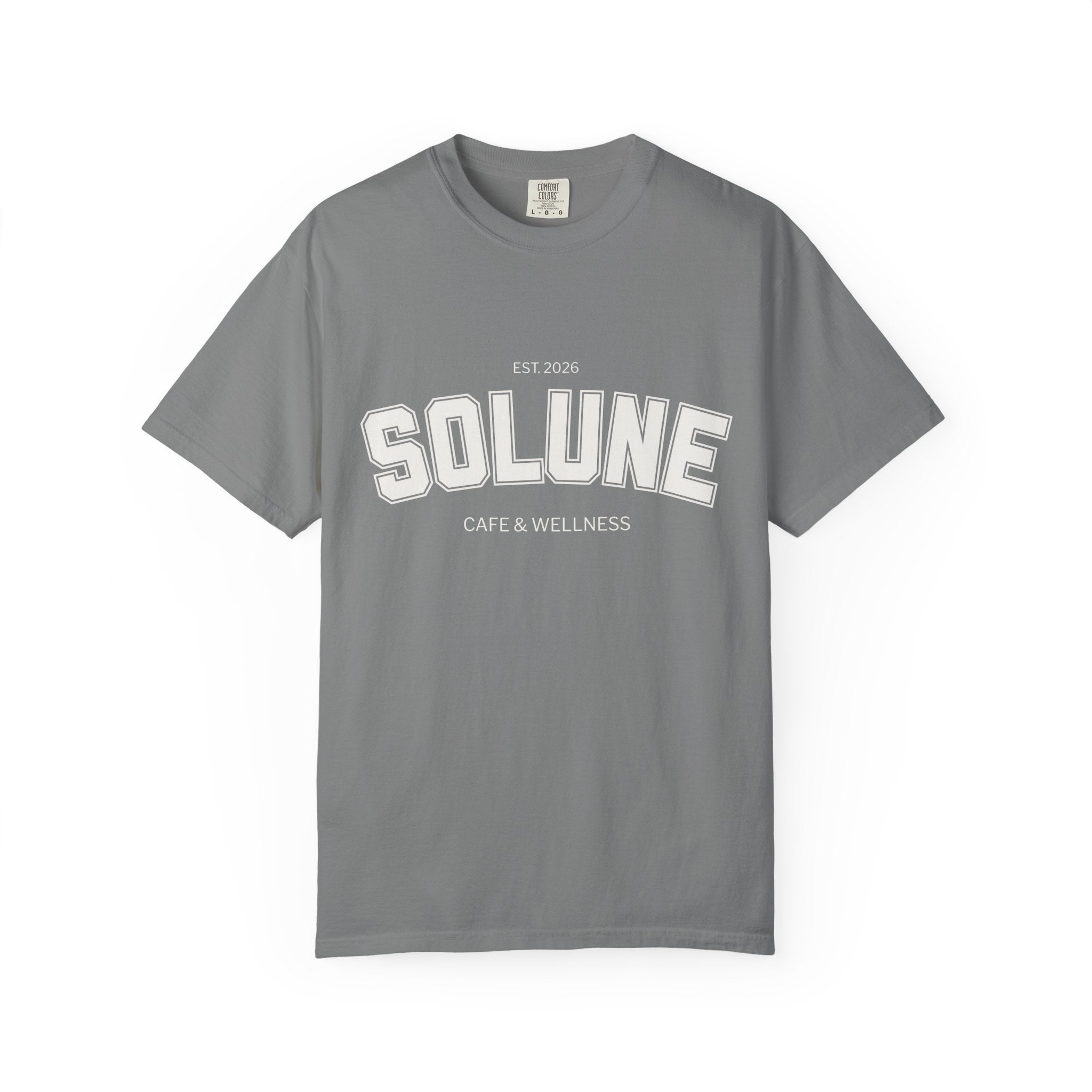 Solune Minimalist White T-Shirt — Subtle Embossed 'SOLUNE' Chest Tee