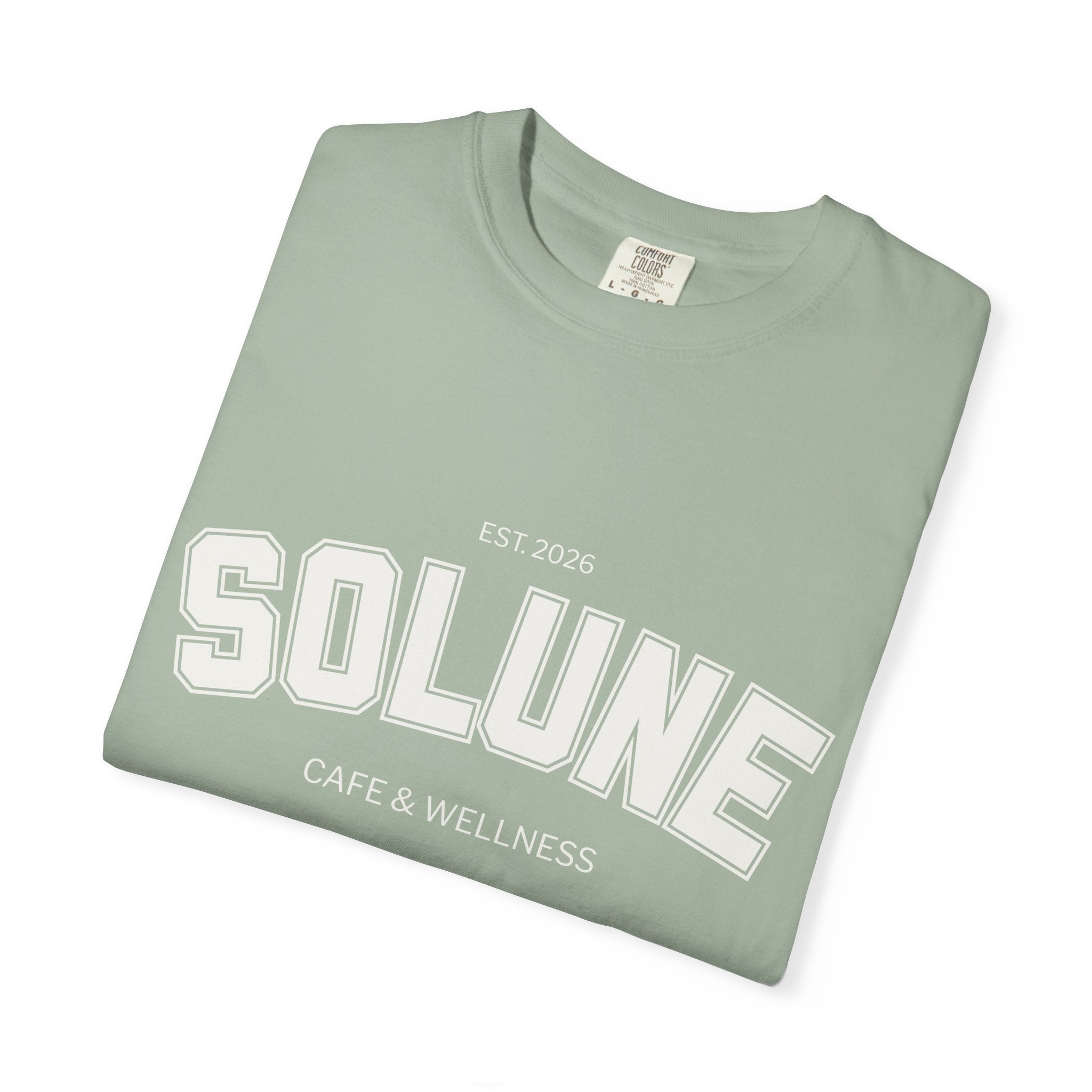 Solune Minimalist White T-Shirt — Subtle Embossed 'SOLUNE' Chest Tee