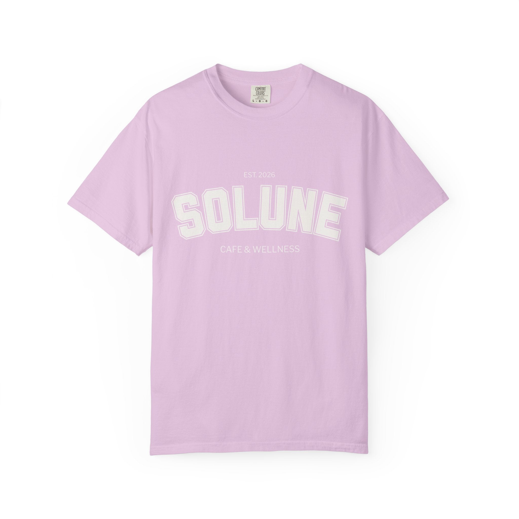 Solune Minimalist White T-Shirt — Subtle Embossed 'SOLUNE' Chest Tee