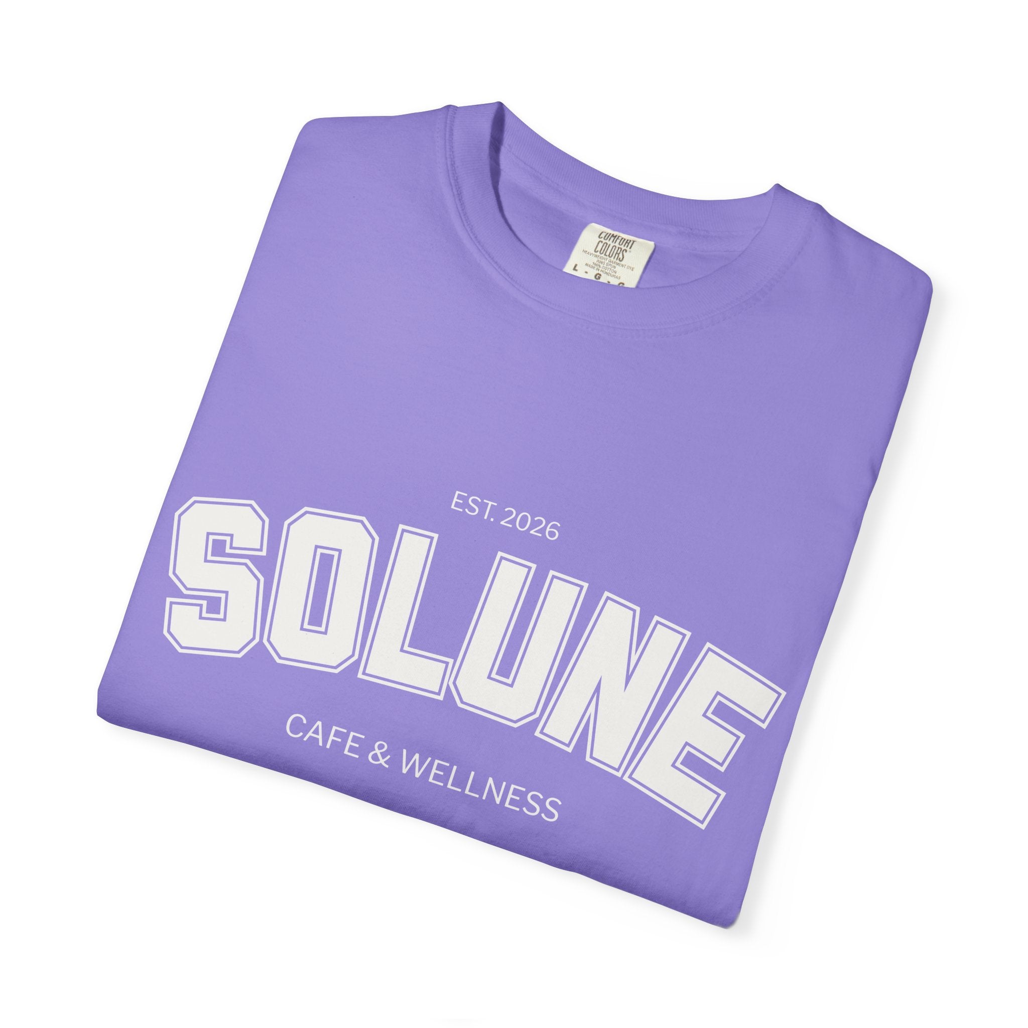 Solune Minimalist White T-Shirt — Subtle Embossed 'SOLUNE' Chest Tee