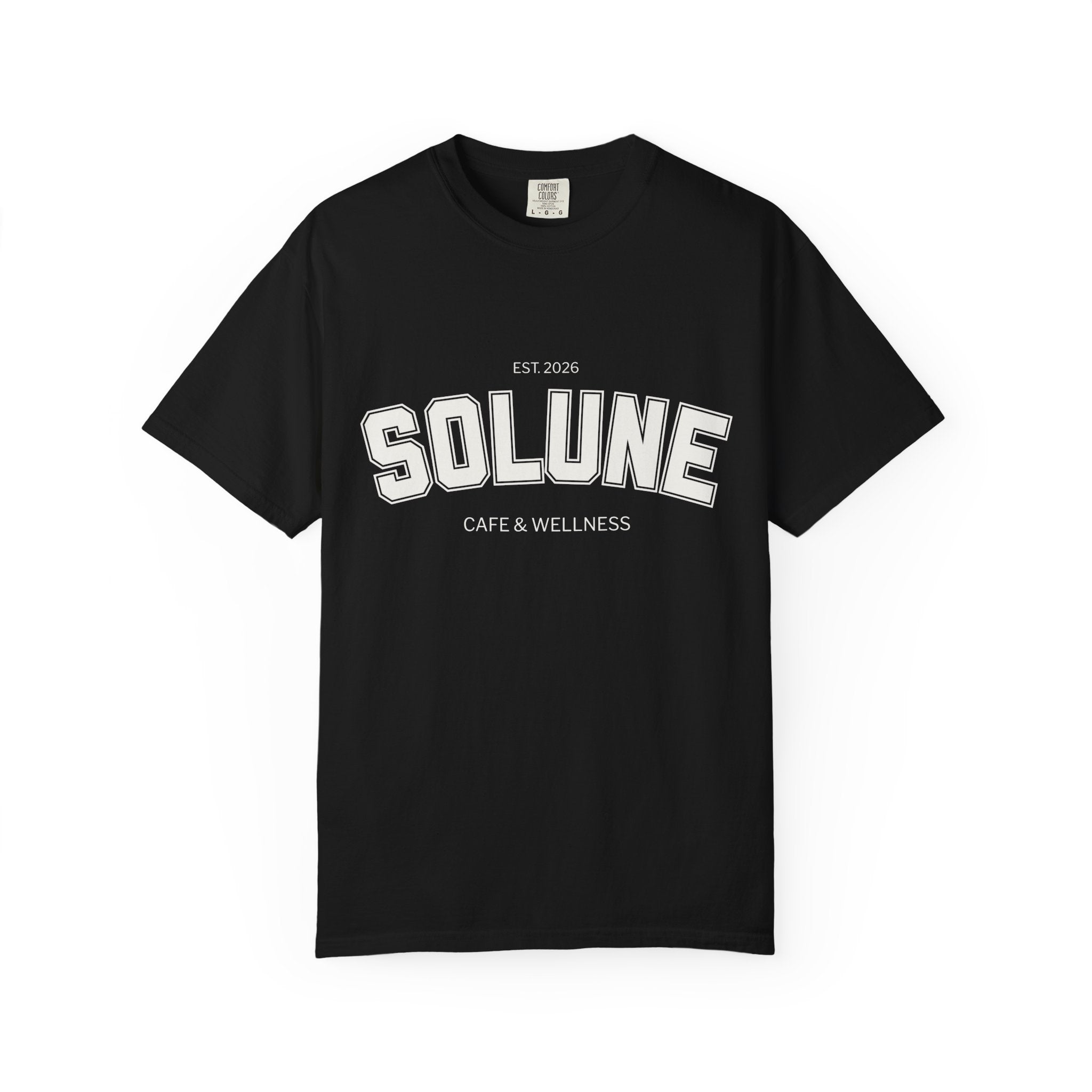 Solune Minimalist White T-Shirt — Subtle Embossed 'SOLUNE' Chest Tee