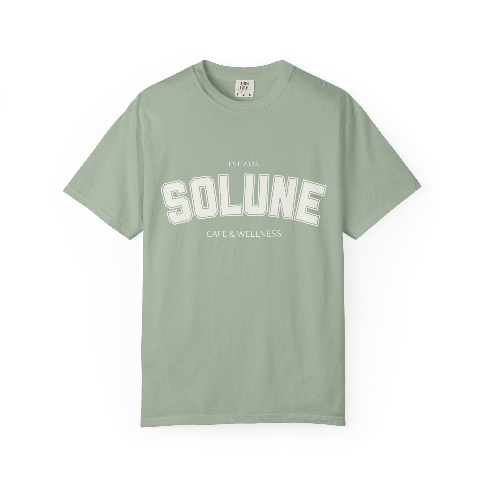 Solune Minimalist White T-Shirt — Subtle Embossed 'SOLUNE' Chest Tee