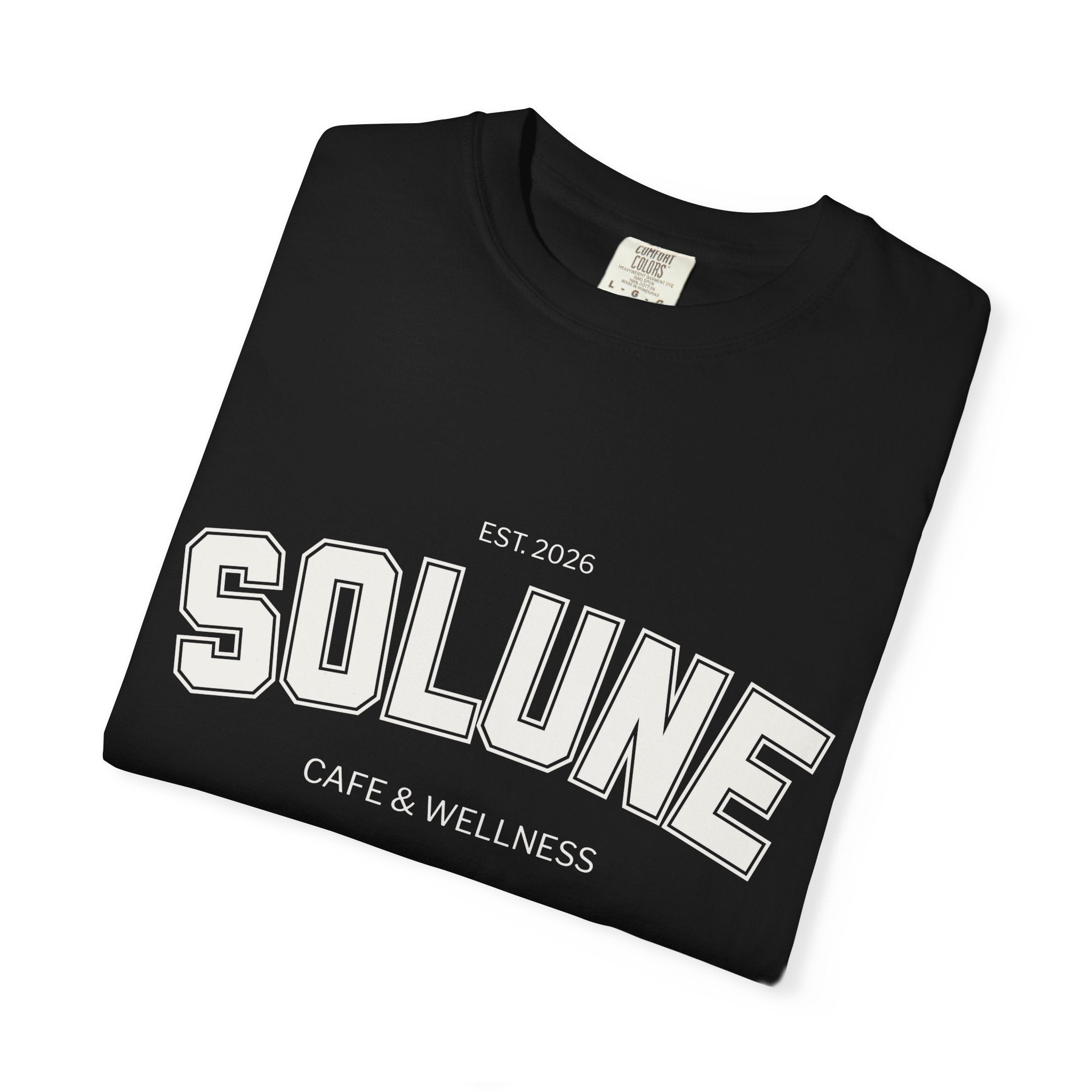 Solune Minimalist White T-Shirt — Subtle Embossed 'SOLUNE' Chest Tee