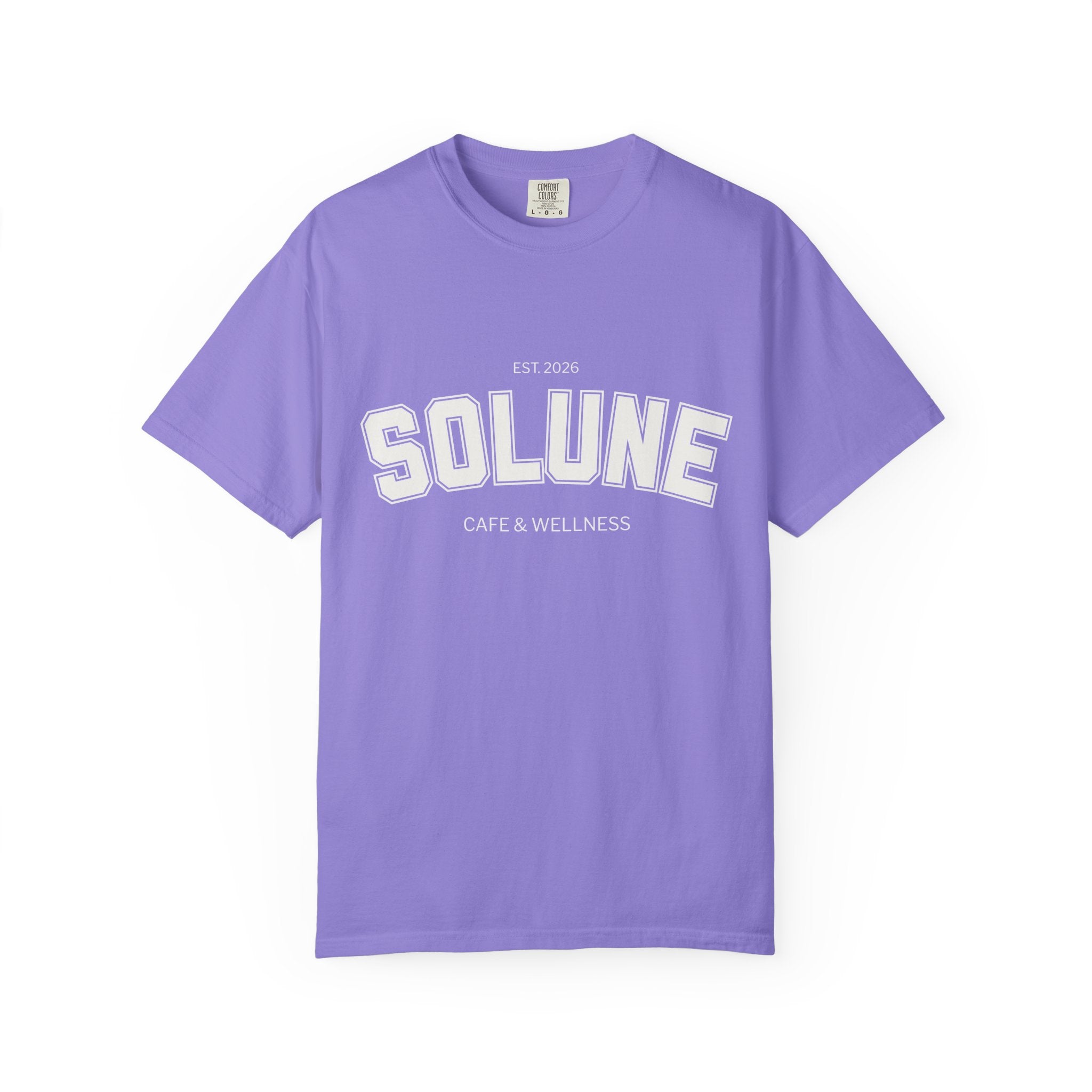 Solune Minimalist White T-Shirt — Subtle Embossed 'SOLUNE' Chest Tee