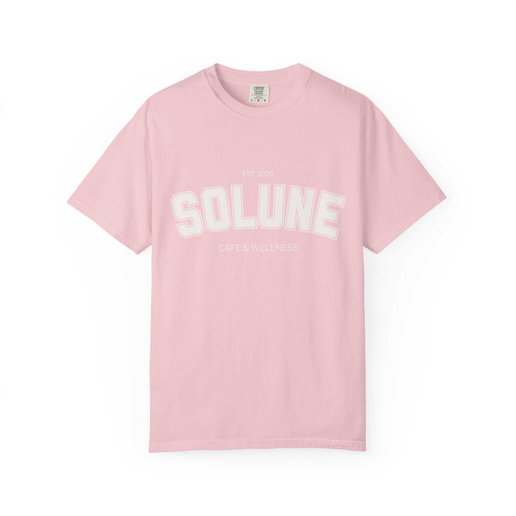 Solune Minimalist White T-Shirt — Subtle Embossed 'SOLUNE' Chest Tee