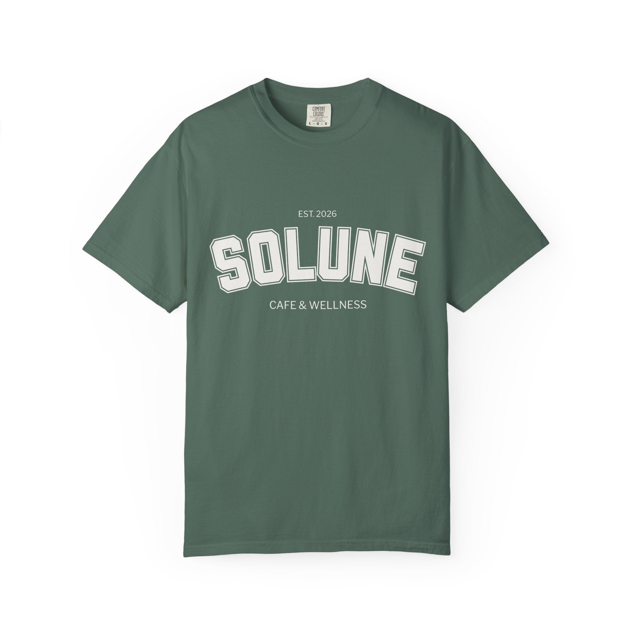 Solune Minimalist White T-Shirt — Subtle Embossed 'SOLUNE' Chest Tee