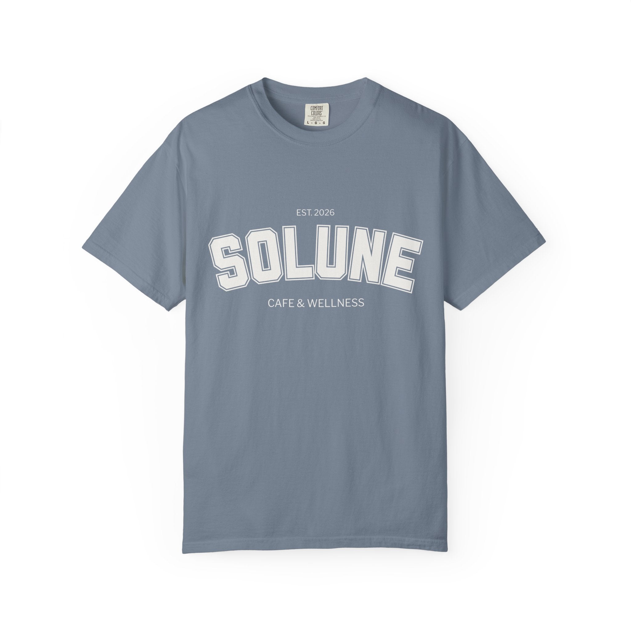 Solune Minimalist White T-Shirt — Subtle Embossed 'SOLUNE' Chest Tee