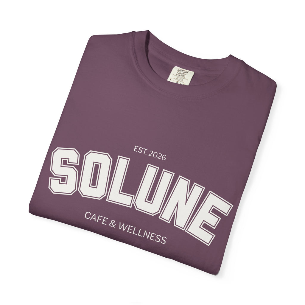 Solune Minimalist White T-Shirt — Subtle Embossed 'SOLUNE' Chest Tee