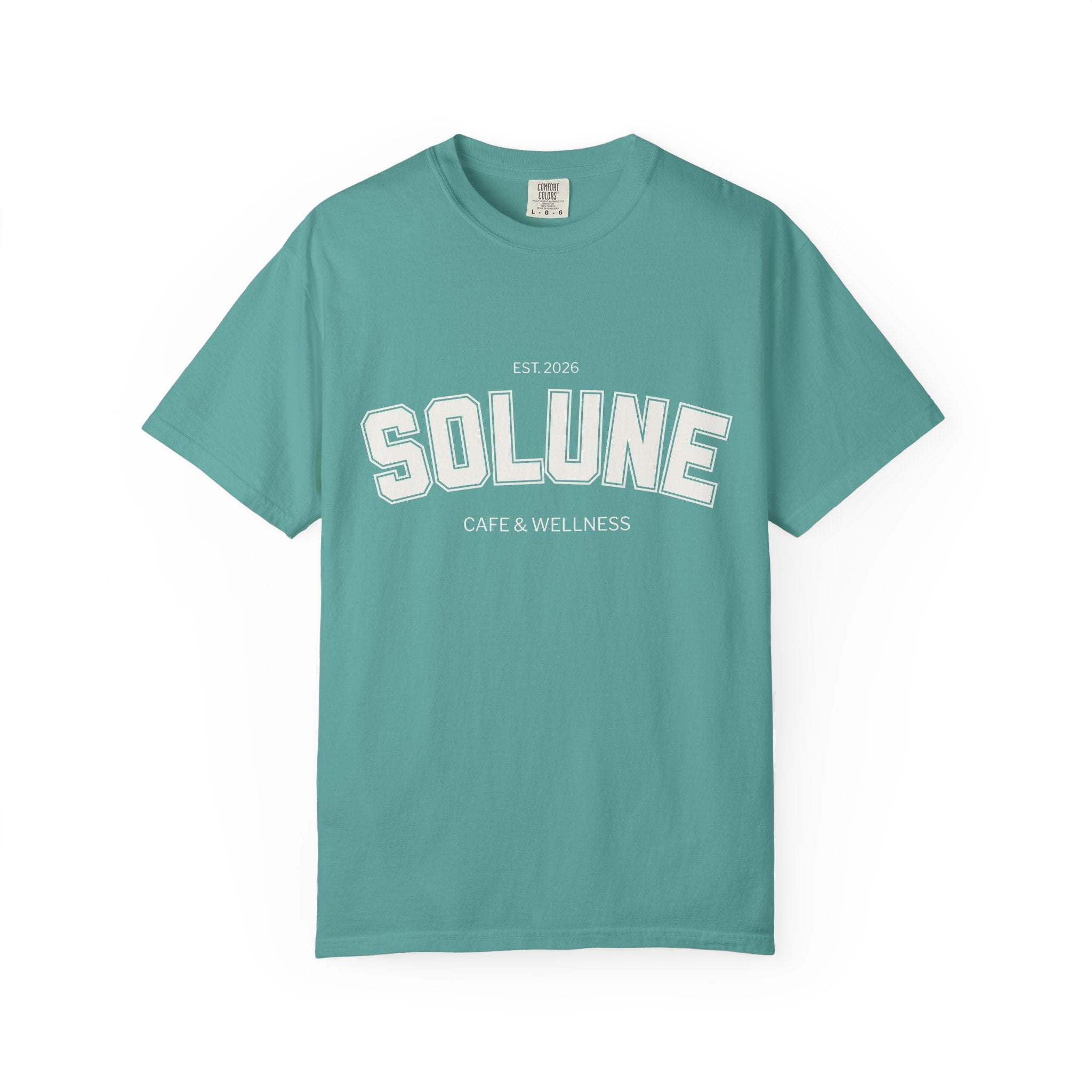 Solune Minimalist White T-Shirt — Subtle Embossed 'SOLUNE' Chest Tee
