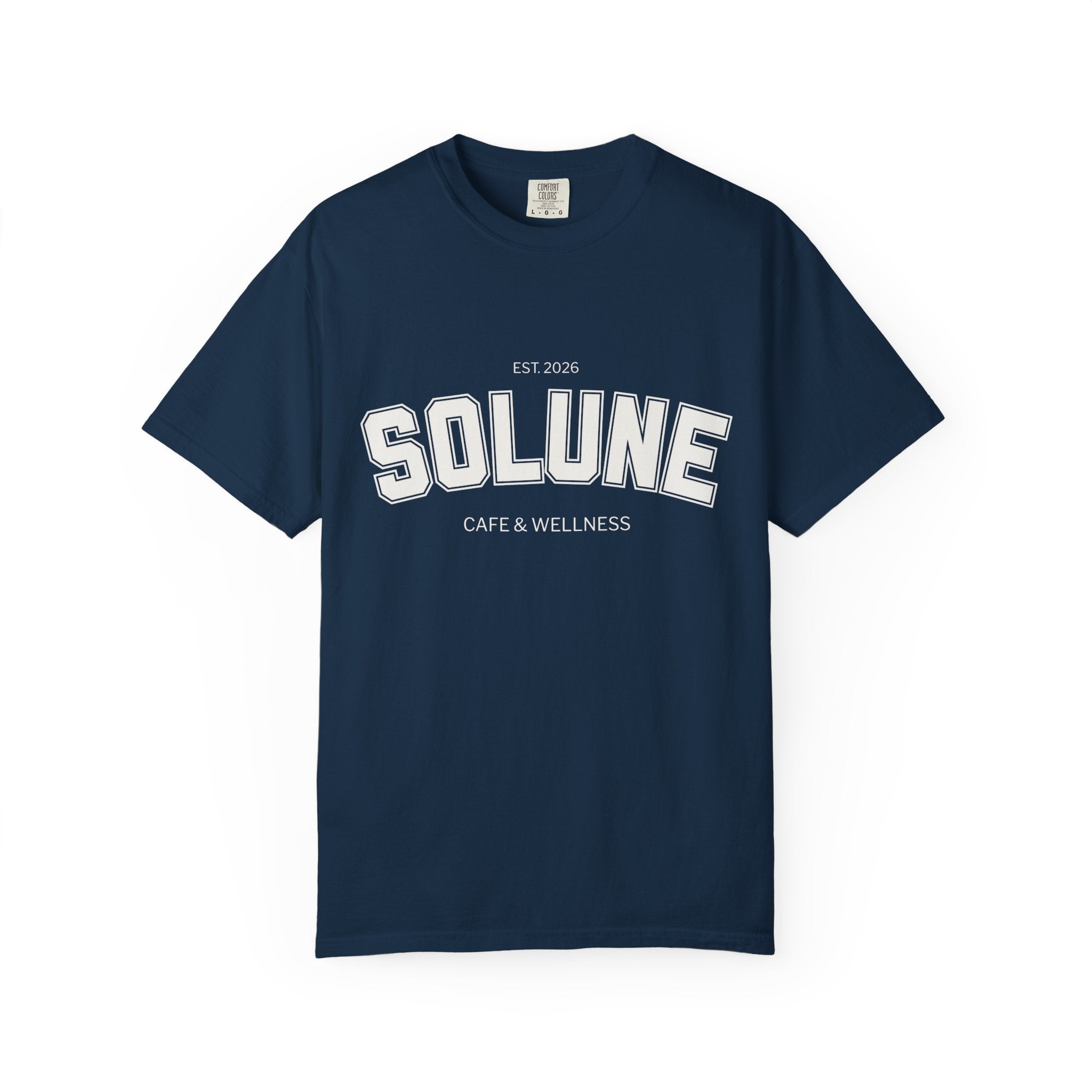 Solune Minimalist White T-Shirt — Subtle Embossed 'SOLUNE' Chest Tee